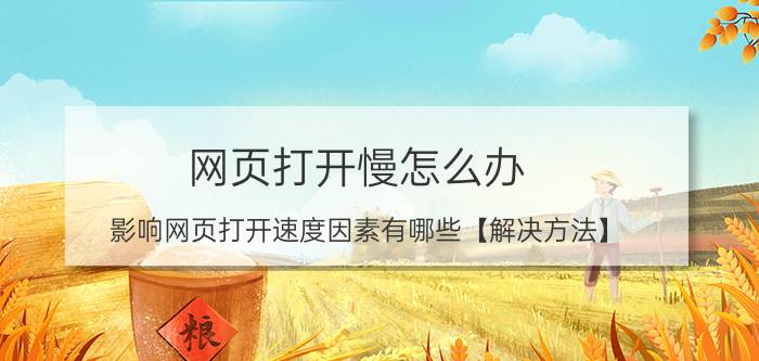 网页打开慢怎么办 影响网页打开速度因素有哪些【解决方法】